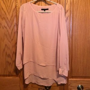 WHITE HOUSE BLACK MARKET PINK TUNIC TOP SZ 14